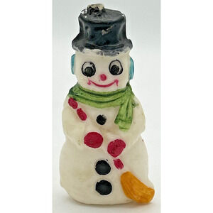 Vintage Christmas Snowman Decorative Candle About 4" SKU H43-61